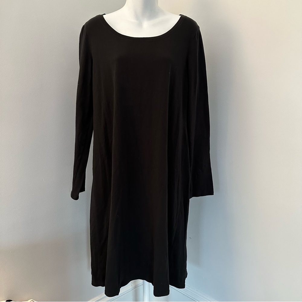 Eileen Fisher Black Organic Cotton Casual Dress